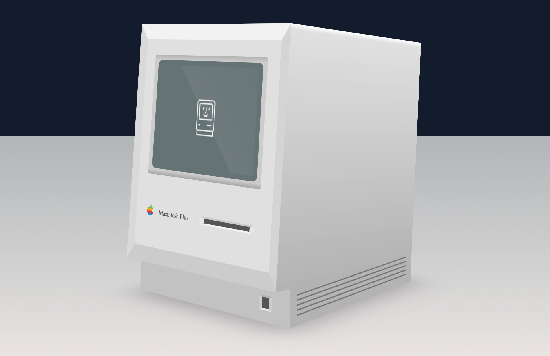 Mac Plus created using CSS (http://codepen.io/donovanh/full/HGqjp/)