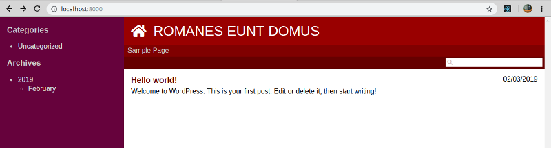 Welcome page