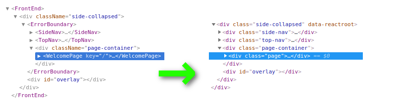 Component tree conversion